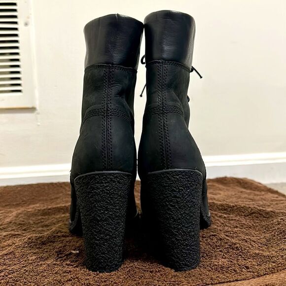 Timberland Black Nubuck Heel Combat Boots Sz 10 - Picture 4 of 8